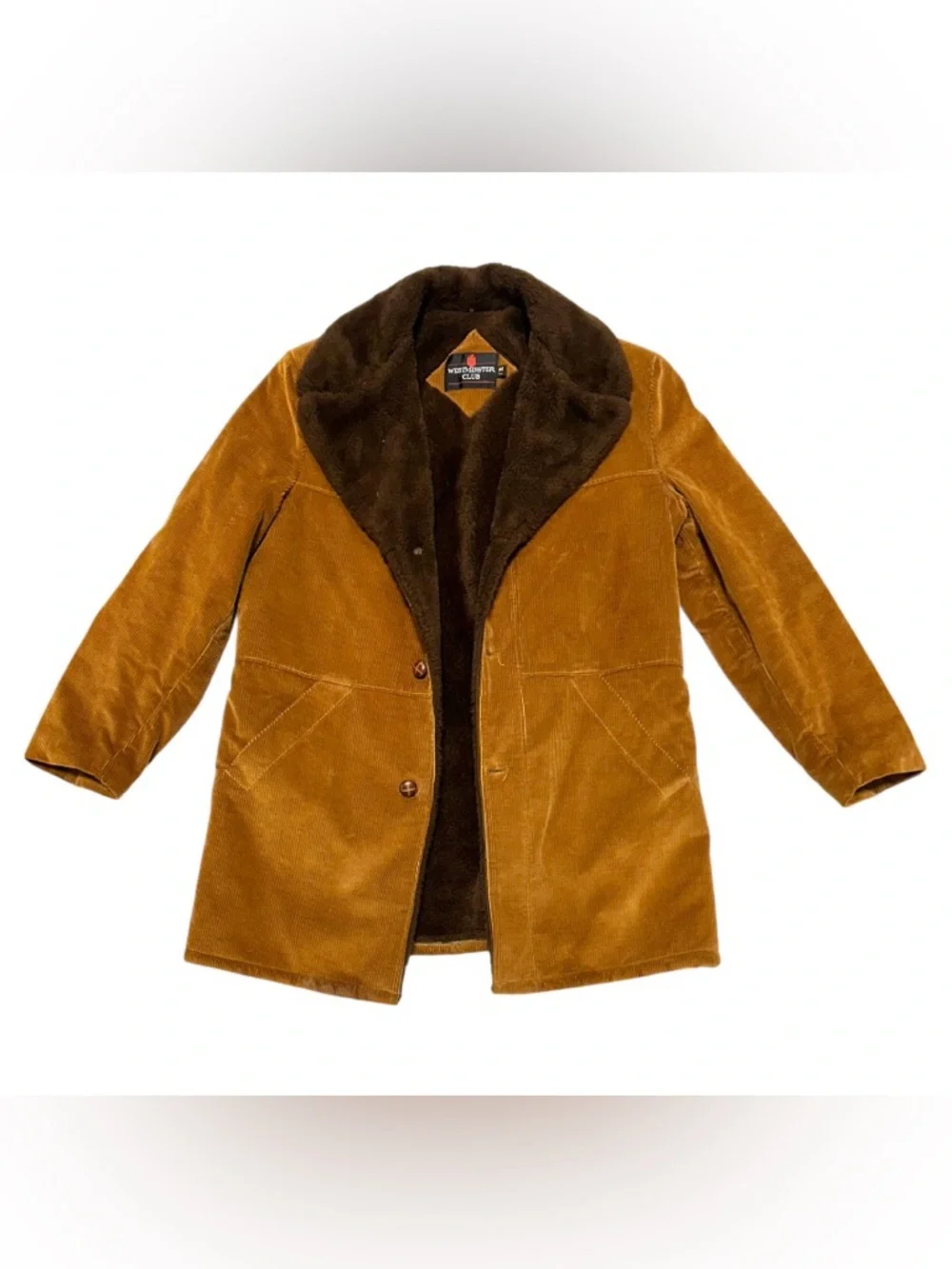 Vintage 70s Men’s Westminster Club Corduroy Sherpa Lined Rancher Jacket 44 Tall
